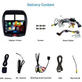 TAFFIO Für Mitsubishi ASX Peugeot 4008 10" Touch Android Autoradio GPS Navi CarPlay