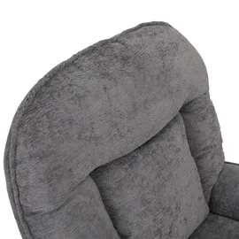 Mendler Relaxsessel HWC-P32 Chenille 80 x 96 x 80 cm Grau mit Hocker