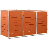 vidaXL Mülltonnenbox für 3 Tonnen 207 x 77,5 x 115 cm orange