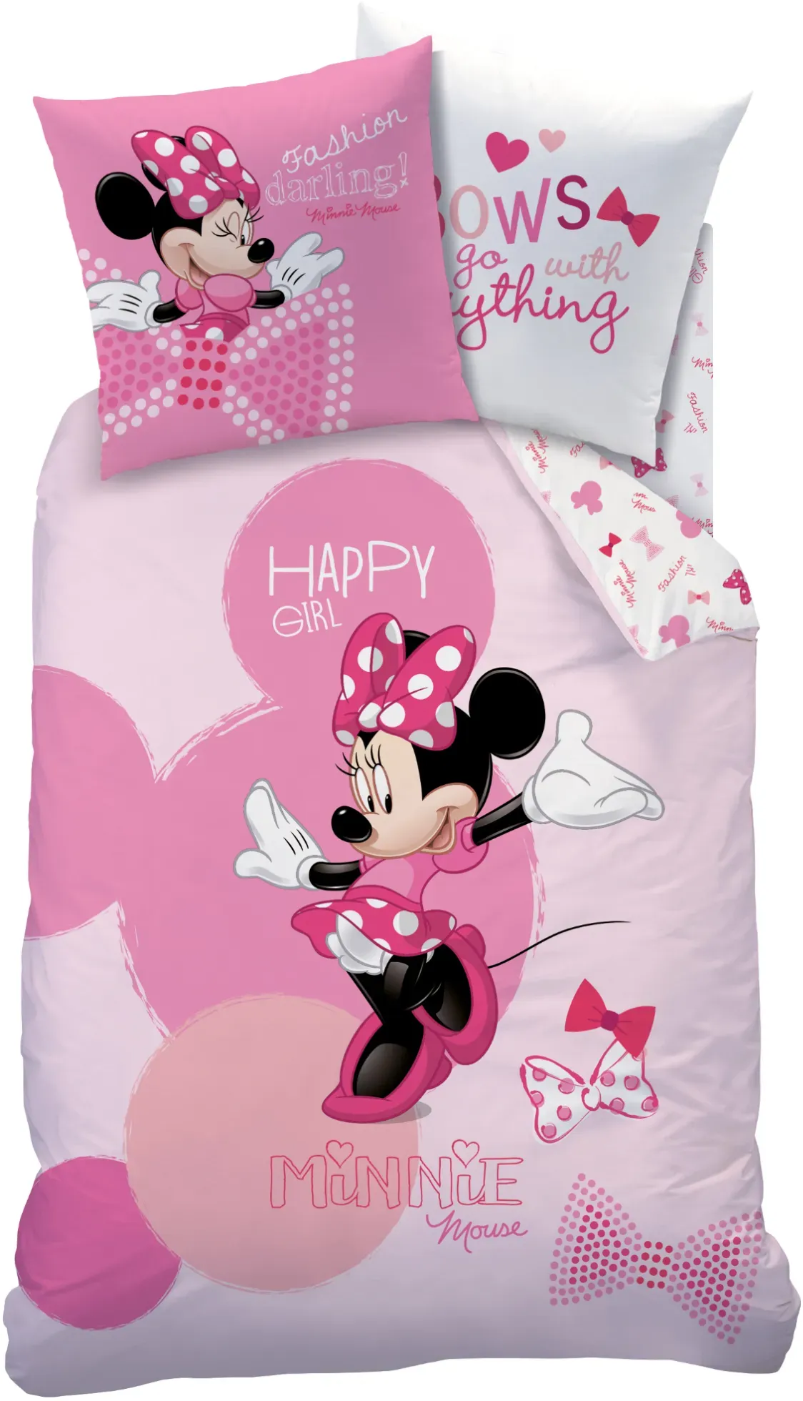 Disney Minnie Mouse Bettwäsche Set Biber Flanell 80x80 cm 135x200 cm