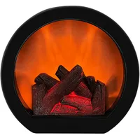 Sertay Deko Kamin, Tischkamin, Led Kamin Ohne Heizung, Desktop-Kamin Mit Realistischem Flammeneffekt, Halbkreisförmige Dekorative Retro-Leuchten, Geeignet Für Wohnzimmer, Schlafzimmer Und Büro