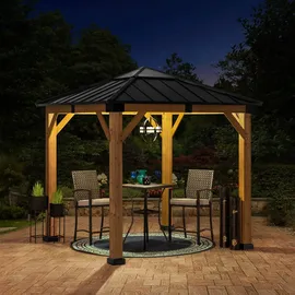 Sunjoy Gazebo Rapi Zedernholz 273 cm x 273 cm Anthrazit FSC®