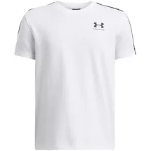 Under Armour B Icon Taped SS Trainingsshirt Weiß/Schwarz S