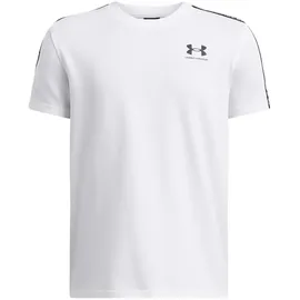 Under Armour B Icon Taped SS Trainingsshirt Weiß/Schwarz S