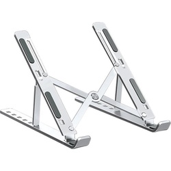 TOJ Laptopständer - Verstellbarer Tablethalter - Ergonomisch Leichtgewicht - 10 bis 17 Zoll - Silber