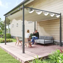 Outsunny Pergola 3 x 3 m Cremeweiß