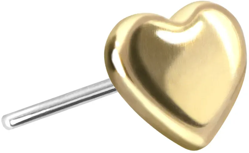14 Karat Gold Aufsatz mit Titan Push Pin HERZ