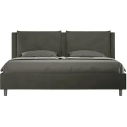 Kingsize-Doppelbett mit gepolstertem Behälter 170x210 Appiagrauer Mikrofaser