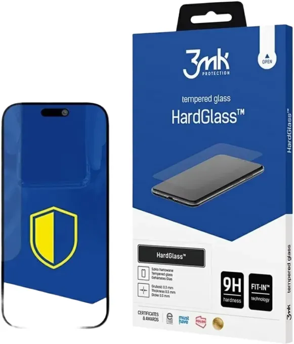 3MK HardGlass Panzerglas Displayschutz – iPhone 17 Air – Klar – 1 Stück – Smartphone Displayschutz