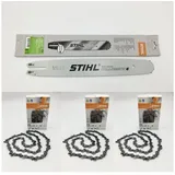 STIHL Führungsschiene Rollomatic E 35cm 3/8"P 30050004809 + 3x Kette, 1,3 mm, (Rollomatic E 35cm 3/8"P 30050004809 + 3x Kette, 0-St., Rollomatic E 35cm 3/8"P 30050004809 + 3x Kette) bunt