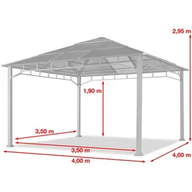 TOOLPORT Gartenpavillon Sunset Deluxe 4 x 4 m loft grey 300170