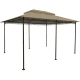 Ersatzdach für Pavillon Cape Town 4x3 in braun - Pavillondach wasserdicht - PVC Beschichtung
