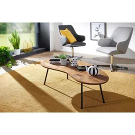 FineBuy Couchtisch FB50927 Braun Sheesham 122 x 36 x 63 cm