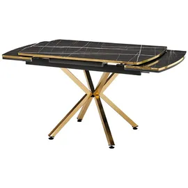 aea Esstisch 120 x 78 x 80 cm Schwarz/Gold