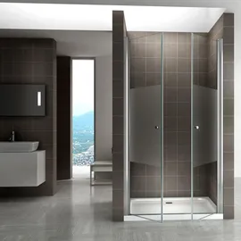 iflair Lima Duschtür rechts 100 x 195 cm grau teilsatiert 6 mm ESG DTMF 195