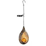 Navaris 1x LED Solar Hängelampe Tropfen-Design - orientalische Garten Solarlampen außen - Outdoor Solar Hängelaterne Solarlampe hängend mit Haken