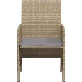 vidaXL 3-tlg. Bistro-Set mit Kissen Beigemischung Poly Rattan