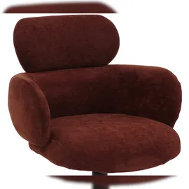 Mendler 6er-Set Esszimmerstuhl HWC-O77, Küchenstuhl Stuhl, drehbar Auto-Return, Stoff (310g/m2) Chenille Öko-Tex~ rotbraun