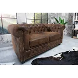 Riess-Ambiente 2er Sofa CHESTERFIELD - 150cm antik braun mit Knopfheftung und Federkern