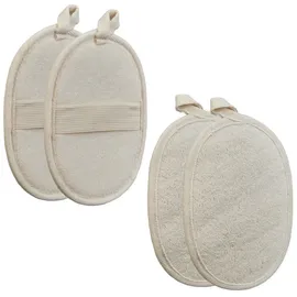 Relaxdays Luffaschwamm, 4er Set, Beige