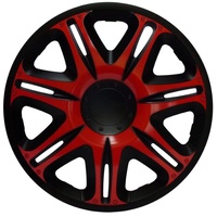 ZentimeX Radkappen Radzierblenden Radabdeckungen 14" Zoll #165 RED-Black ROT SCHWARZ