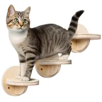 Navaris Katzen Kletterwand 3-Teilig - Katzentreppe für die Wand