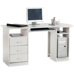 IDIMEX Schreibtisch BOB, Schreibtisch Computertisch PC-Schreibtisch, Kiefer massiv weiß lackier weiß