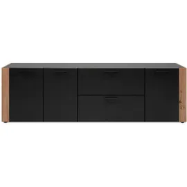 CaliCosy Cento Lowboard 198x61x34,5 cm Anthrazit/Eiche Kunststoff