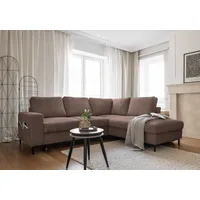 Ecksofa Lofty Lilly L-Form mit Bettfunktion Cord ON-5 Taupe Ausrichtung Rechts