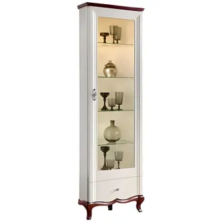 JVmoebel Eckvitrine Eckvitrine Glasvitrine Vitrinenschrank Schrankvitrine Eckschrank (1-St., Eckvitrine) Made in Europa weiß