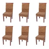 Mendler 6er-Set Esszimmerstuhl Korbstuhl M45 Stuhl Bananengeflecht hell, ohne Kissen