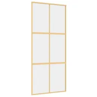 vidaXL Schiebetür Golden 90x205 cm ESG-Klarglas und Aluminium