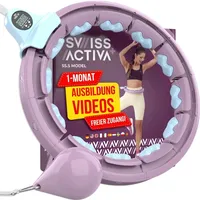 Swiss Activa+ S5.S Silent Hula Hoop Reifen Erwachsene mit Zähler 60-112cm - Extra leiser - Fällt Nicht runter für Frauen zum abnehmen - Smarter Fitness mit Gewicht