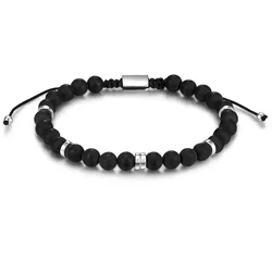Männerglanz Armband aus Sterling Silber in mit Achat flexibel einstellbar Herren 