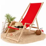MuCoLa Strandstuhl mit Armlehne 51,5 x 98,5 x 101,5 cm rot