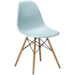 Vitra Stuhl Eames Plastic Side Chair RE 83x46.5x55 cm eisgrau, Gestell:  eichefarbig, Designer Charles & Ray Eames