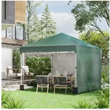 Outsunny Faltpavillon 3 x 3 m inkl. 2 Seitenteile Grün