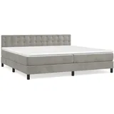 vidaXL Boxspringbett mit Matratze Hellgrau 200x200 cm Samt