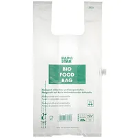 Papstar 100 Hemdchen-Tragetaschen, Bio-Folie transparent Knotenbeutel auf Rolle