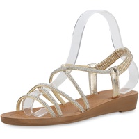 VAN HILL Damen Riemchensandalen in Gold