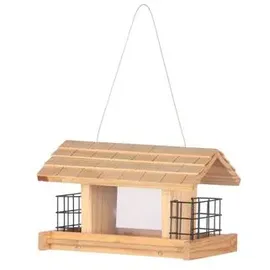 Dehner Natura Premium Futterhaus Aosta, ca. 17.5 x 19 x 28 cm, Hellbraun
