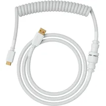 Glorious PC Gaming Race Glorious GMMK Coiled Cable Ghost White Spiralkabel, USB-C/USB-A - weiss, Maus - Tastatur Zubehör, Weiss