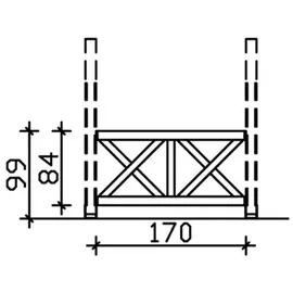 SKANHOLZ Andreaskreuz Brüstung 170 cm Holz natur