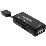 InLine OTG Card Reader Dual Flex, für SD und microSD, mit USB Buchse und 2 Kartenslots