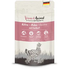 Venandi Animal 125 Gramm Katzennassfutter Sparpaket 24 x 125 Gramm Kitten Huhn mit Lachsöl