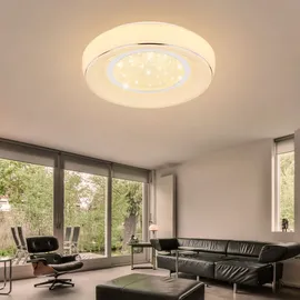 ETC Shop LED Kristall Decken Leuchte 1 rund weiß