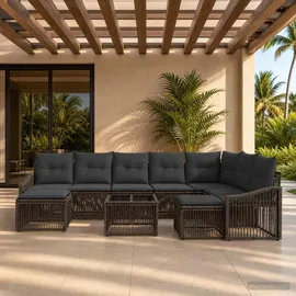 vidaXL Gartensofa-Set 10-tlg. grau
