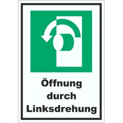 HB-Druck Öffnung durch Linksdrehung Aufkleber A5 (148x210mm)