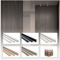 Hexim Wanddekoobjekt Briona White Edition (1,35m Lamellen MDF Holz - Lamellenwand Raumteiler Top Design Holzlamellen Wandverkleidung - (Briona, 8 Stück / 10.8 Meter) Holzpaneele Akustikpaneel)
