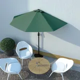 YITHOPI Halbschirm, Halb-Sonnenschirm Balkonschirm Kurbelschirm Schirm Halbrund Stahl, Mit Lüftung und Kurbelsystem, Grün 270×135 cm Halbrund